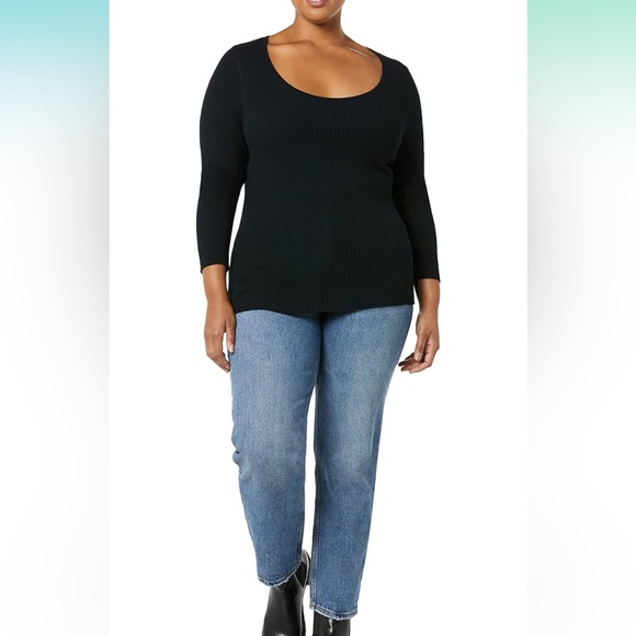 NWT Amazon Essentials Fine Gauge Stretch Scoop Neck Long-Sleeve Sweater, XXL - Picture 3 of 9